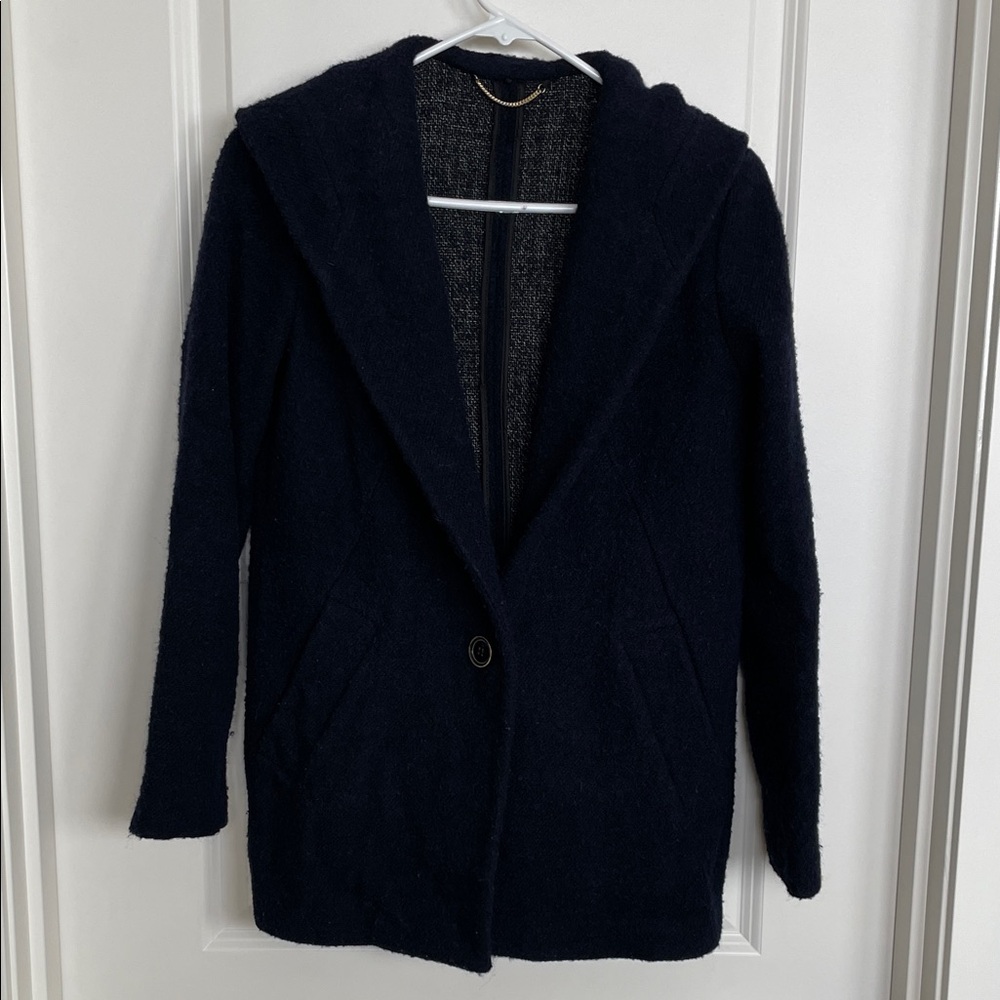 Massimo Dutti Navy Teddy Jacket